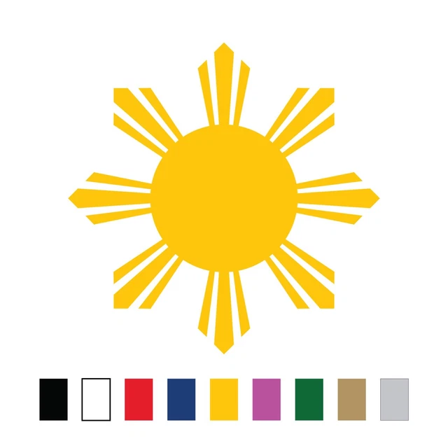 PHILIPPINE SUN Decal of the Filipino Flag | Filipino Sun Logo Vinyl Sticker