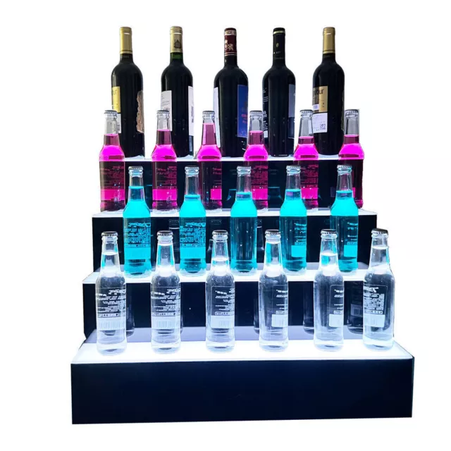 31" 39" 2/3/4 Step LED Lighted Liquor Bottle Display Shelf Bar Back Stand