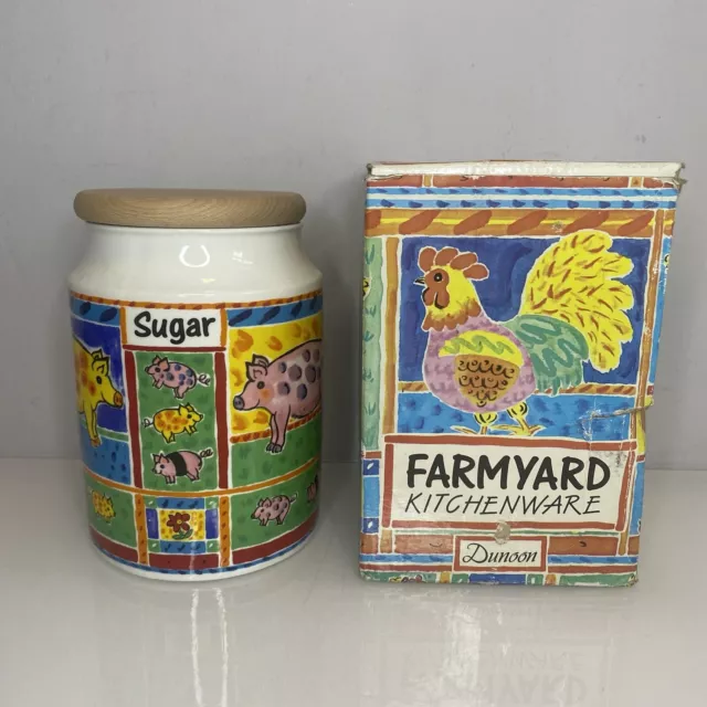 Dunoon Pottery Farmyard Sugar Jar Stoneware Designed By Jane Brookshaw Uk Boxed