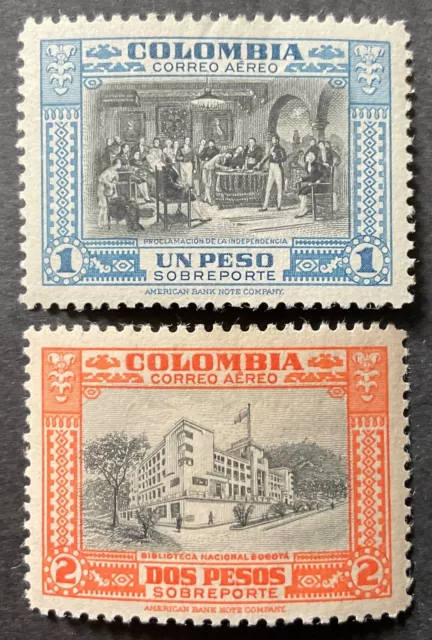 Colombia 1941 2 x francobolli aria incernierati nuovi di zecca