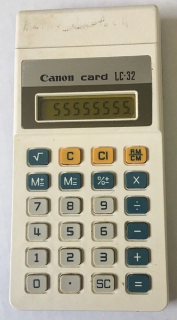 Calculatrice Canon Card LC Vintage - Fabriquée Au Japon - Fonctionnelle