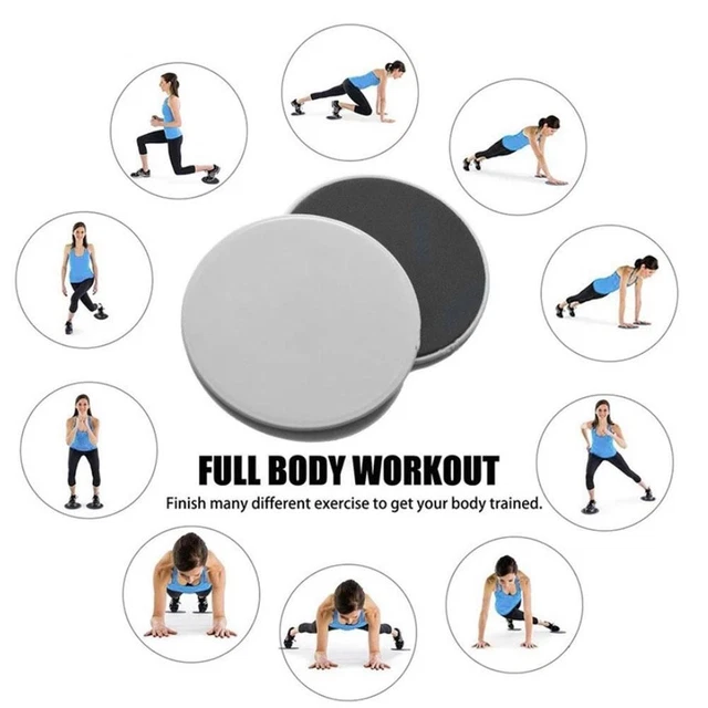 2pc Sliding Gliding Portable Exercise Gliding Disc Train For Pilates Yoga T5D7