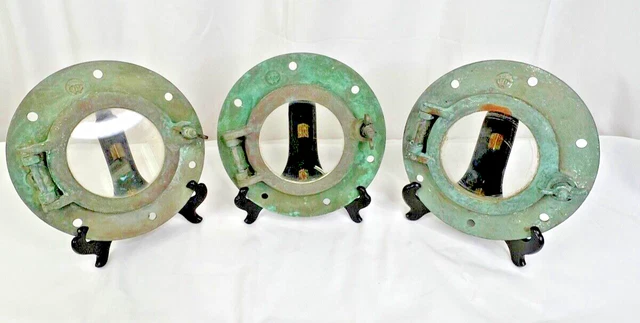 Vintage Wilcox and Crittenden #5 Bronze Porthole-Lot of 3