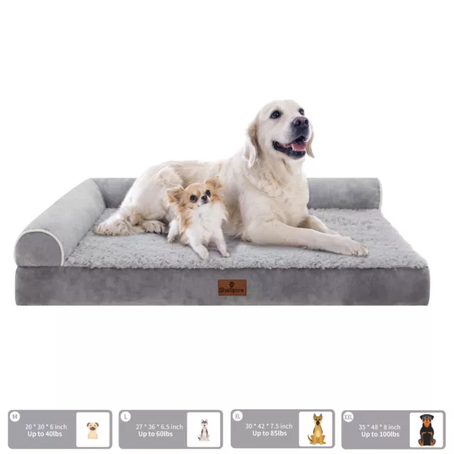 Super Soft Jumbo Orthopedic Dog Bed Memory Foam L-Shape Dog Beds Pet Mattress