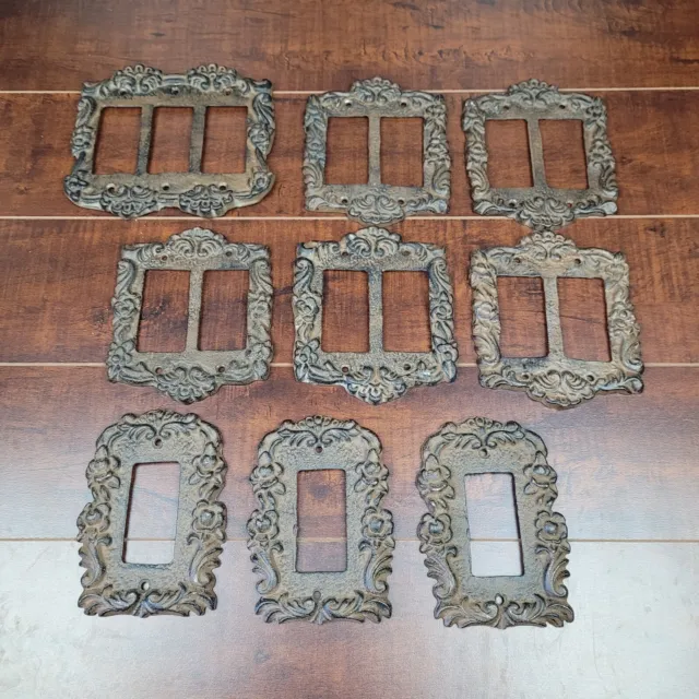 Lot of Cast Iron Switch Plate Cover Toggle Rocker Single Double Triple Rustic