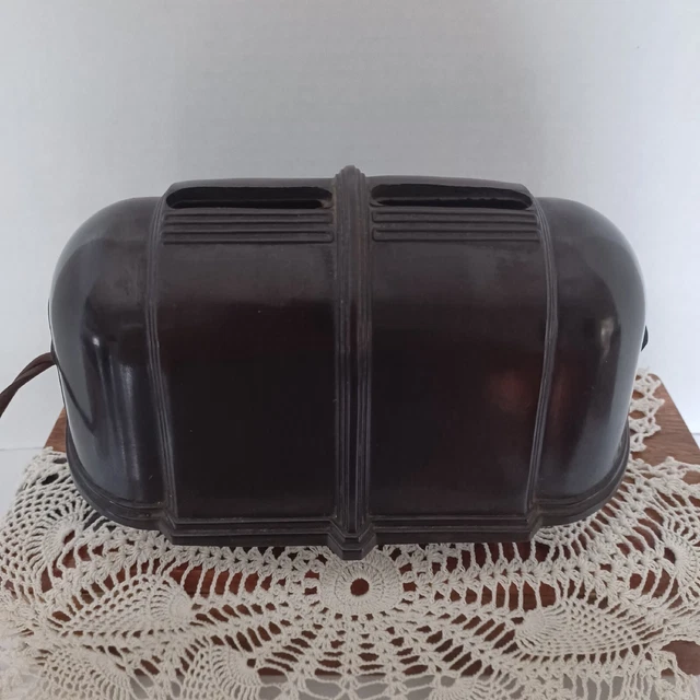Vintage Brown Plastic Bed Headboard Electric Reading Light Lamps Art Deco Works