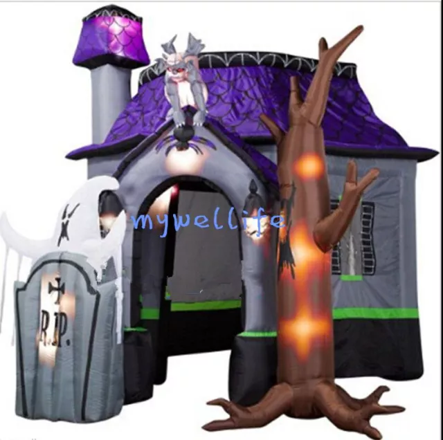 10ft New Style Halloween Inflatable Haunted House with Led Lights for Decorati m