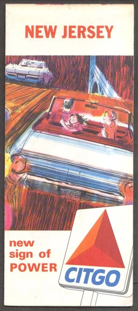 Citgo Gasoline Road Map New Jersey 1965