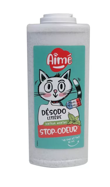 AIME Désodorisant Litière pour Chat Senteur Menthe 100% Origine Naturelle 700ml