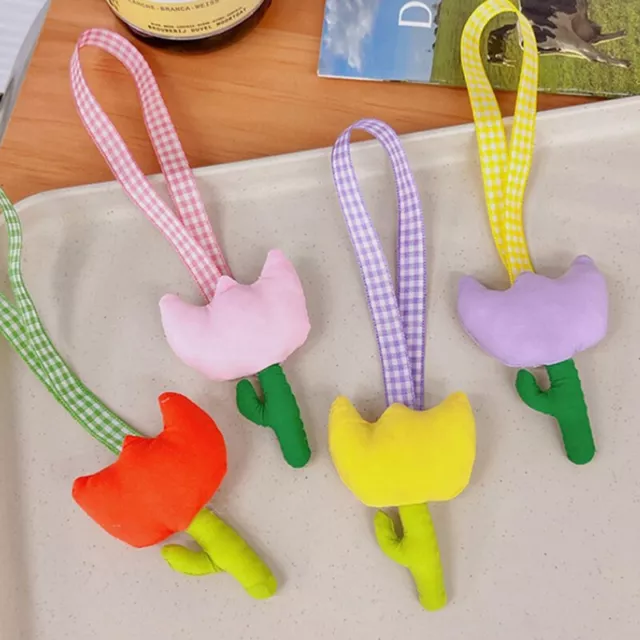 Tulip Flower Toys Pendant Dolls For Bags Phone Kawali Keychain