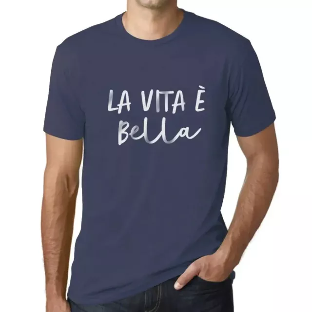 ULTRABASIC Homme Tee-Shirt Graphique La Vie Est Belle Life Is Beautiful T-Shirt