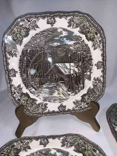 Johnson Brothers Friendly Village “The Covered Bridge” - 7” Square Salad plate