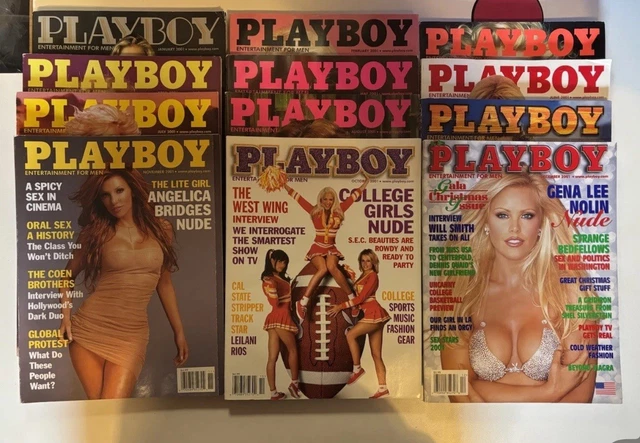 PLAYBOY MAGAZINES - 2001 JAN - DEC - VG+ Condition - Individual