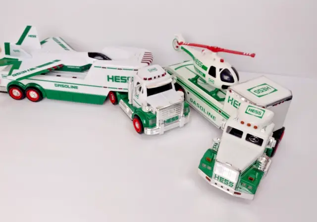 Hess Trucks Lot Helicopter Plane Semi-Truck Collection Light & Sound Working