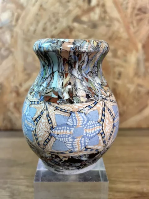 gerbino vallauris, vase céramique vintage années 60', mosaïque, terre mêlée