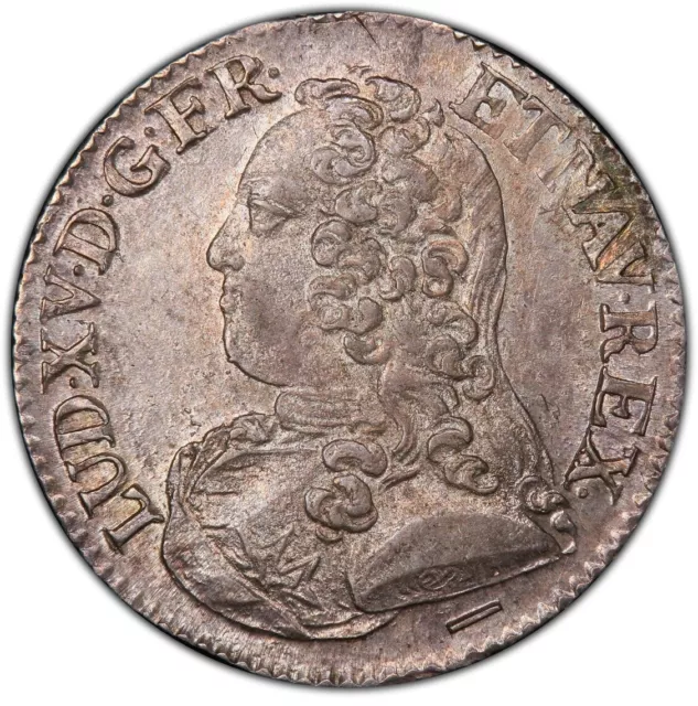 Louis XV Cinquième d'écu 1728/7 Lille PCGS MS64 Top Pop Fleur de coin