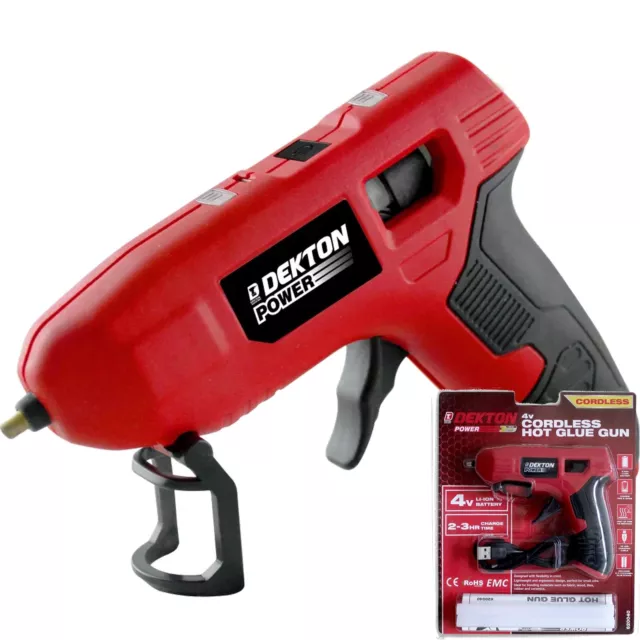 Dekton Hot Melt 4V Cordless Glue Gun With 2 Adhesive Sticks Craft Wood Plastic