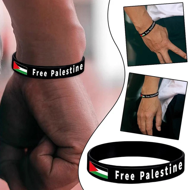 FREE PALESTINE BRACELET with Palestinian Flag Silicone Protest Bracelet ...