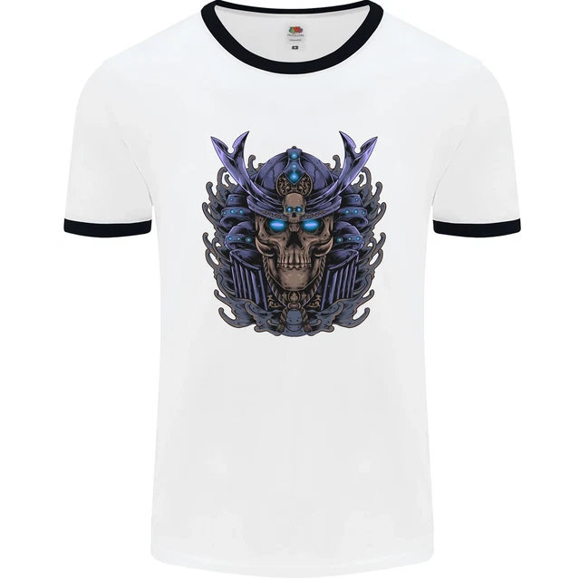 Samurai Skull MMA Martial Arts Gym Training Mens Ringer T-Shirt
