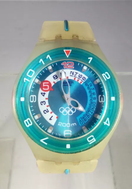 RARE VTg 2003 SWISS SWATCH Olympic "Squid Bubbles" Watch /w Depth Meter WORKING