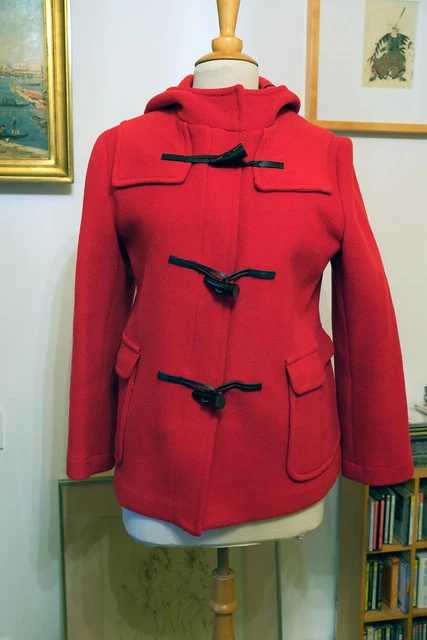 burberry femme duffle coat court rouge vif 38 fr