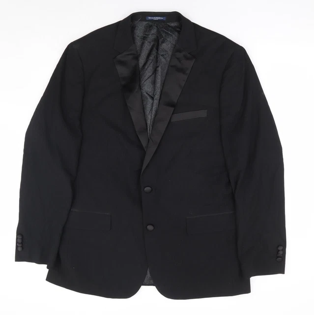 Giacca tuta da smoking Sawyers & Hendricks da uomo nera poliestere taglia 44