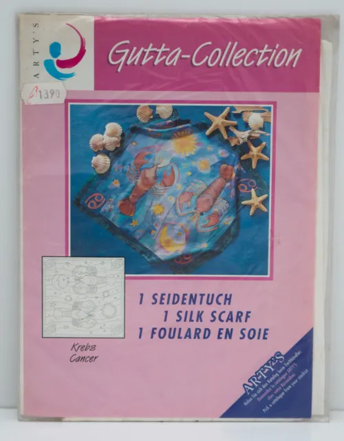 Paño de seda, ARTY'S Gutta Collection, "KREBS" 90 x 90 cm, Pongé 8