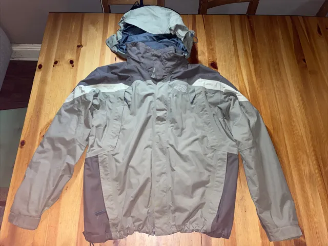 Mens The North Face Size Xl Green Hyvent Hooded Lightweight Rain Coat Jacket