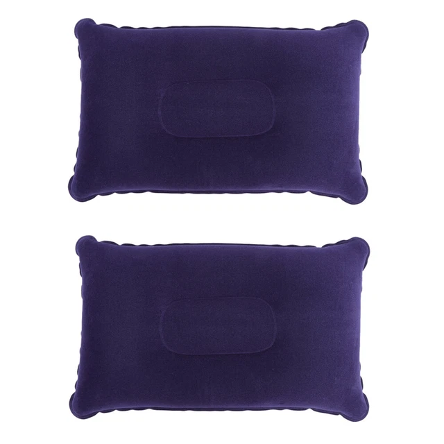 2 Pcs Blow Sleeping Pillow Travelling Air Portable Inflatable