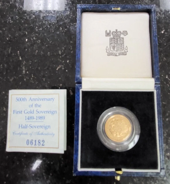 1989 Great Britain Half Sovereign Gold Commemorative Proof Coin KM #955 Box COA