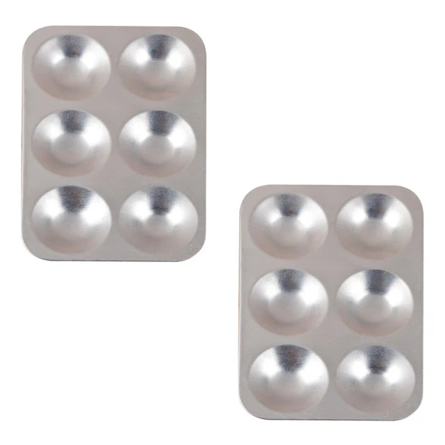 2 Pcs Aluminiumpalette Zubehörfach Metallfarbe Malset Runden Haushalt Kind