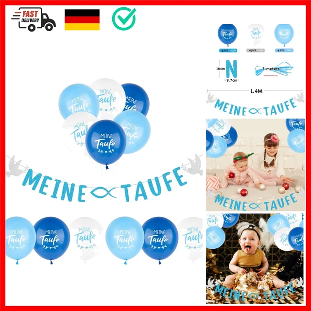 Taufe Dekoration Set - Blauer Jungle Fotohintergrund 5x3ft Für Baby Jungen Taufe Und Kommunion