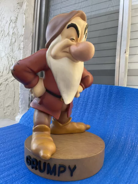 Disney Big Fig Grumpy Statue w/ Base Snow White Seven Dwarfs 2