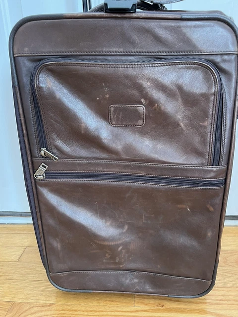 Tumi Alpha Brown Nappa Leather Two Wheeled 20" Carryon Luggage 9265Bn3 2