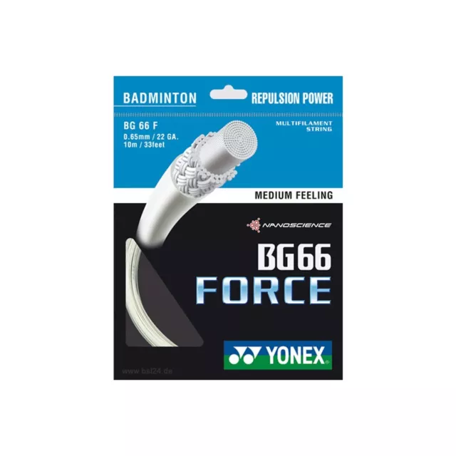 Yonex BG-66 Force 10 Meter Set Badminton Schläger Saite Besaitung Reparatur weiß