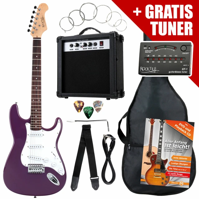 E-Gitarre Komplett Set Verstärker Amplifier Stimmgerät Tuner Gigbag Tasche Gurt