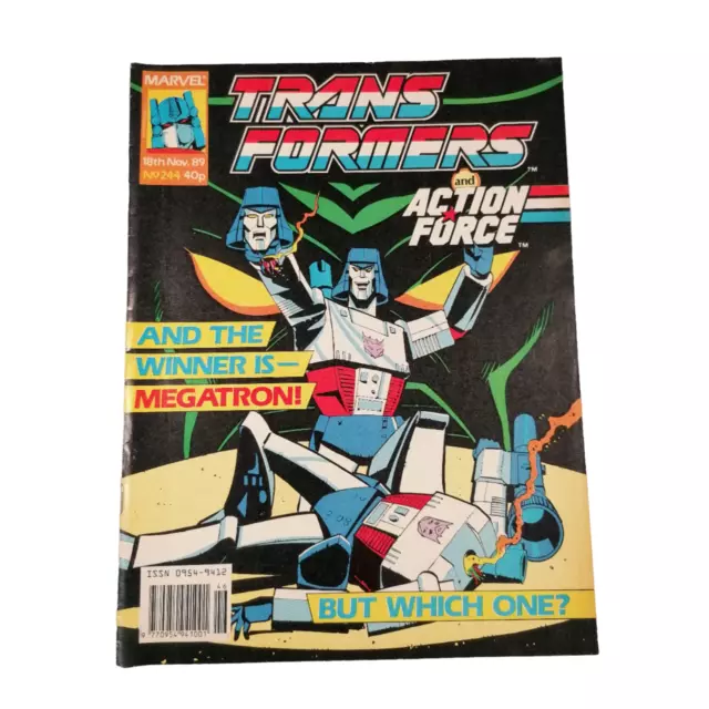 Transformers UK #244 Marvel UK 18th November 1989 Comic G1 GI Joe British MTMTE