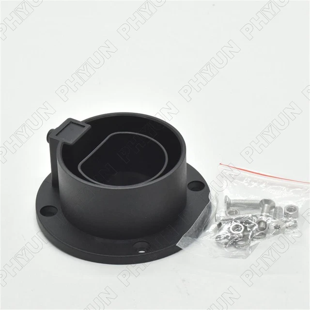 Supporto a parete cavo caricabatterie nero con viti per presa spina connettore IEC62196-2