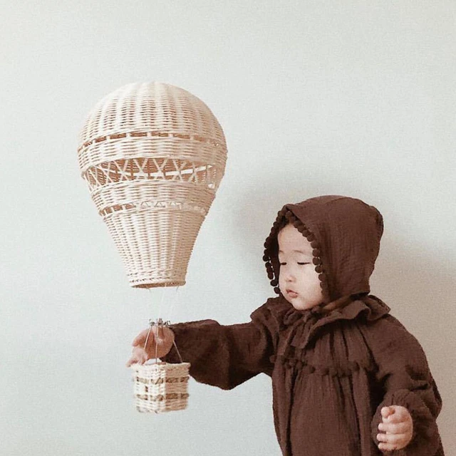 Handmade Rattan Hot Air Balloon Kid Room Wall Hanging Decorations Decor