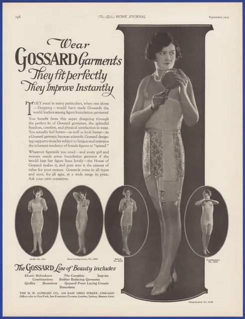 Vintage 1924 GOSSARD Corsets Brassieres Lingerie Hayden Hayden Art 20s  Print Ad