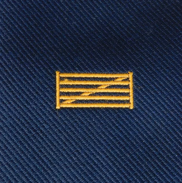 5 cravatta cancello a cinque barre logo club aziendale non identificato anni '70 blu navy