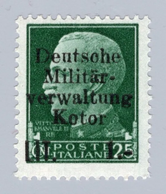 Dt Besetzung II. WK - Kotor, Nr 2 P, postfrisch Probedruck, signiert, Fotoattest