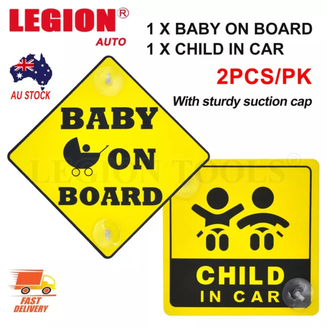 Baby On Board Sticker Safety Warning Sign Child In Car Window Decal Suction Cups