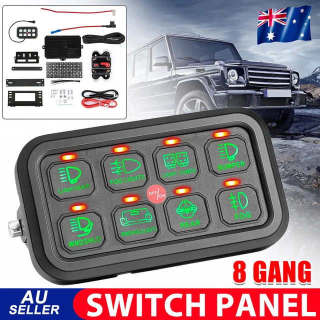 8 GANG SWITCH Panel ON-OFF LED Control Relay Control Box Car Marine ...