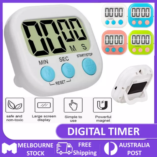 Kitchen Timer Large LCD Digital Display Screen Magnetic COUNT DOWN Sport Alarm