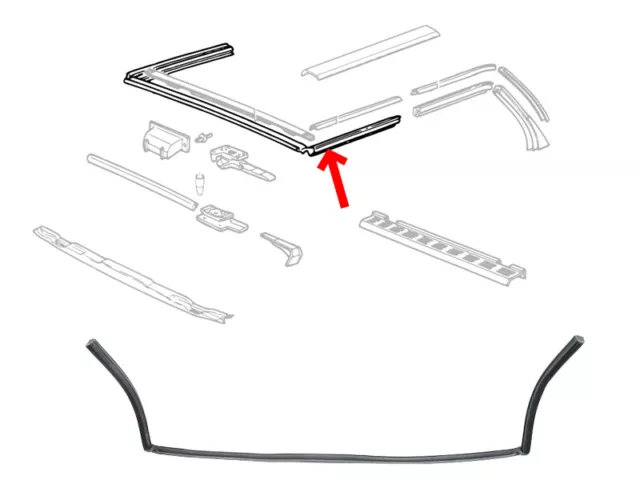 Guarnizione copertura guarnizione gomma anteriore per BMW E30 Cabrio capote