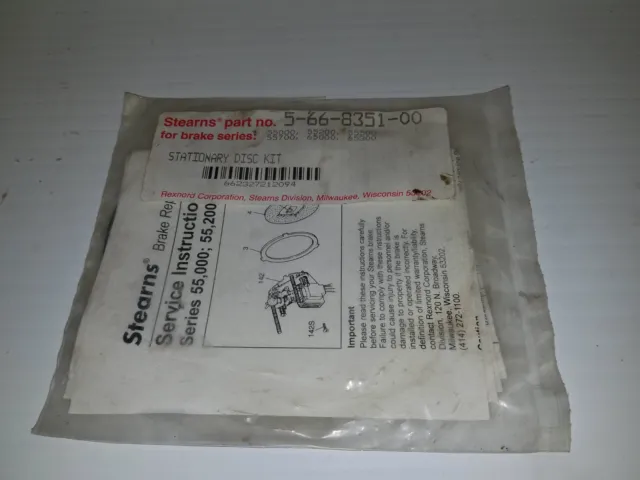 5-66-8351-00 Stearns Stationary Disc Kit For 50-Series Brake ~ New Free Shipping 3
