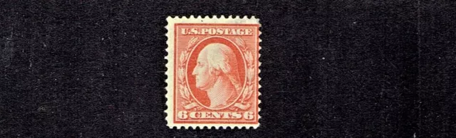 1908-9 U.S. Reg Issue NEW DESIGN 6c Red Org Washington  D.L. Wkm Sc#336 M/NG   ^