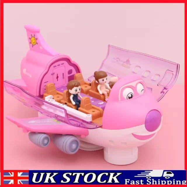 Aeroplane Toys Cartoon Electric Toy Plane Gifts for Children (Pink No Battery)