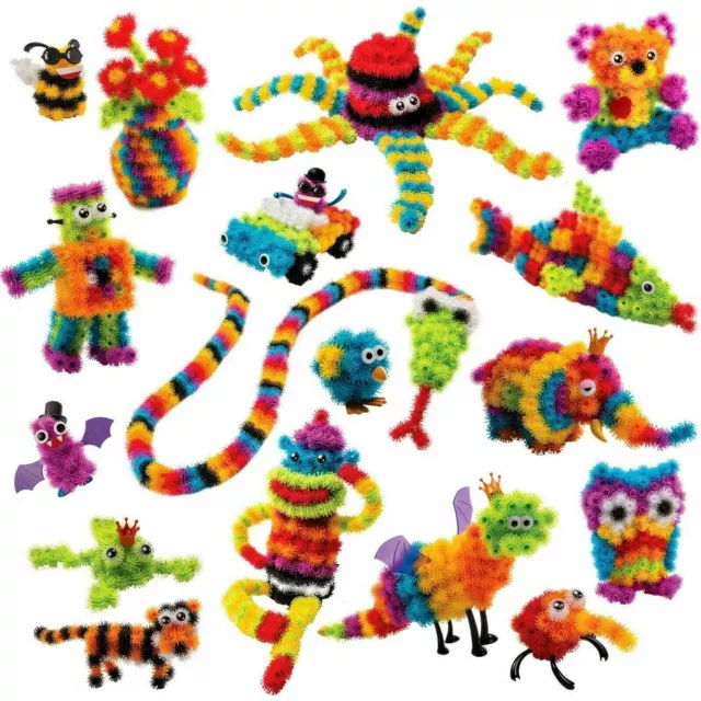 Bunchems Mega Pack Craft 800 Pieces, Makes 36 3D Sticky Critter Characters Gifts 2